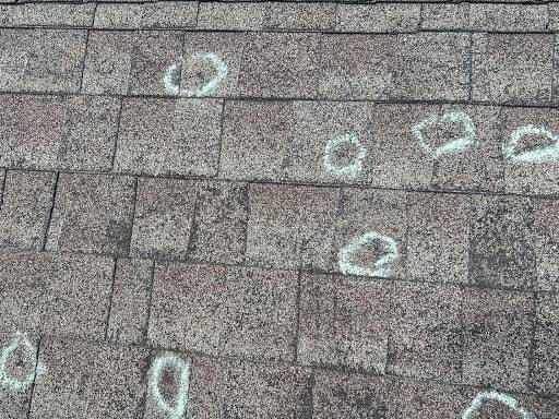 Hail damage density count - Versailles roofing, John Beal Roofing Lake of the Ozarks
