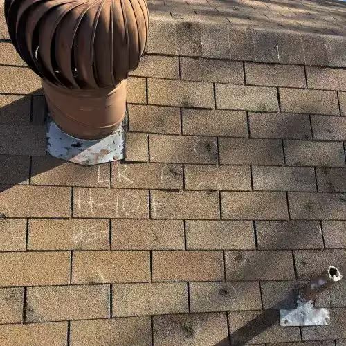 Roof granule loss detail - Cole Camp roofing, John Beal Roofing Lake of the Ozarks